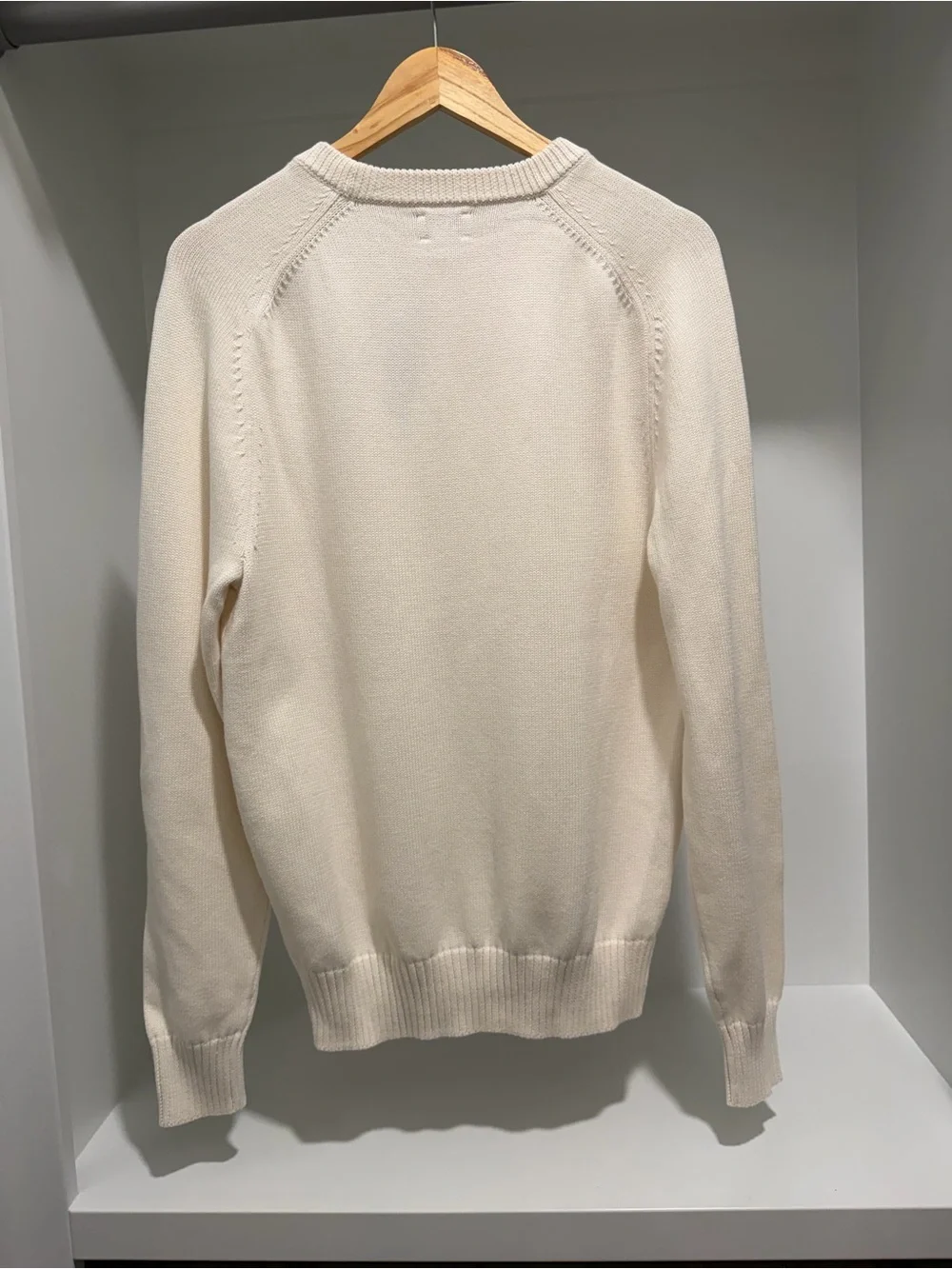 NEW J. Crew Mens Heritage cotton crewneck sweater Ivory Item BI841 Small